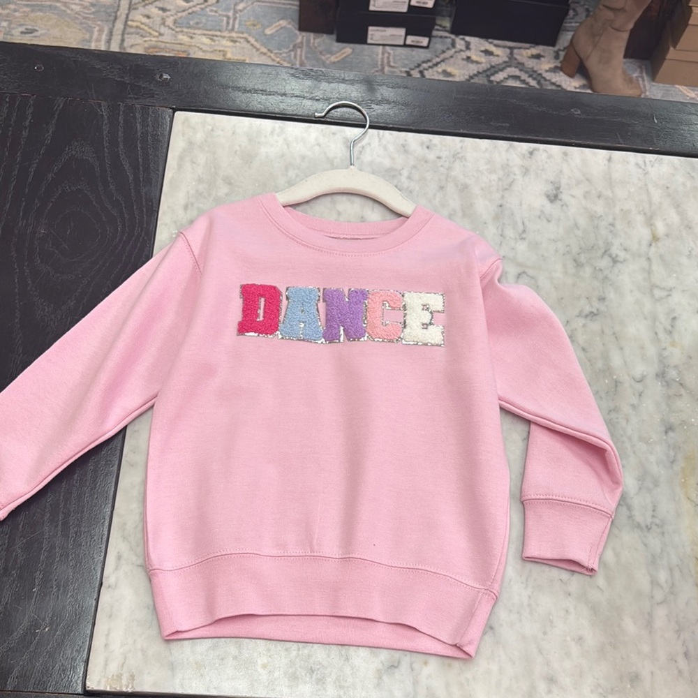 Soft Pink Crew Neck Sweatshirt with Ribbed Cuffs